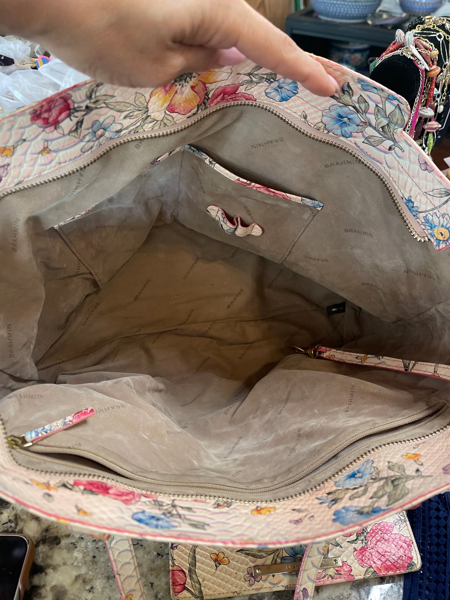 Vintage Brahmin floral tote and matching wallet
