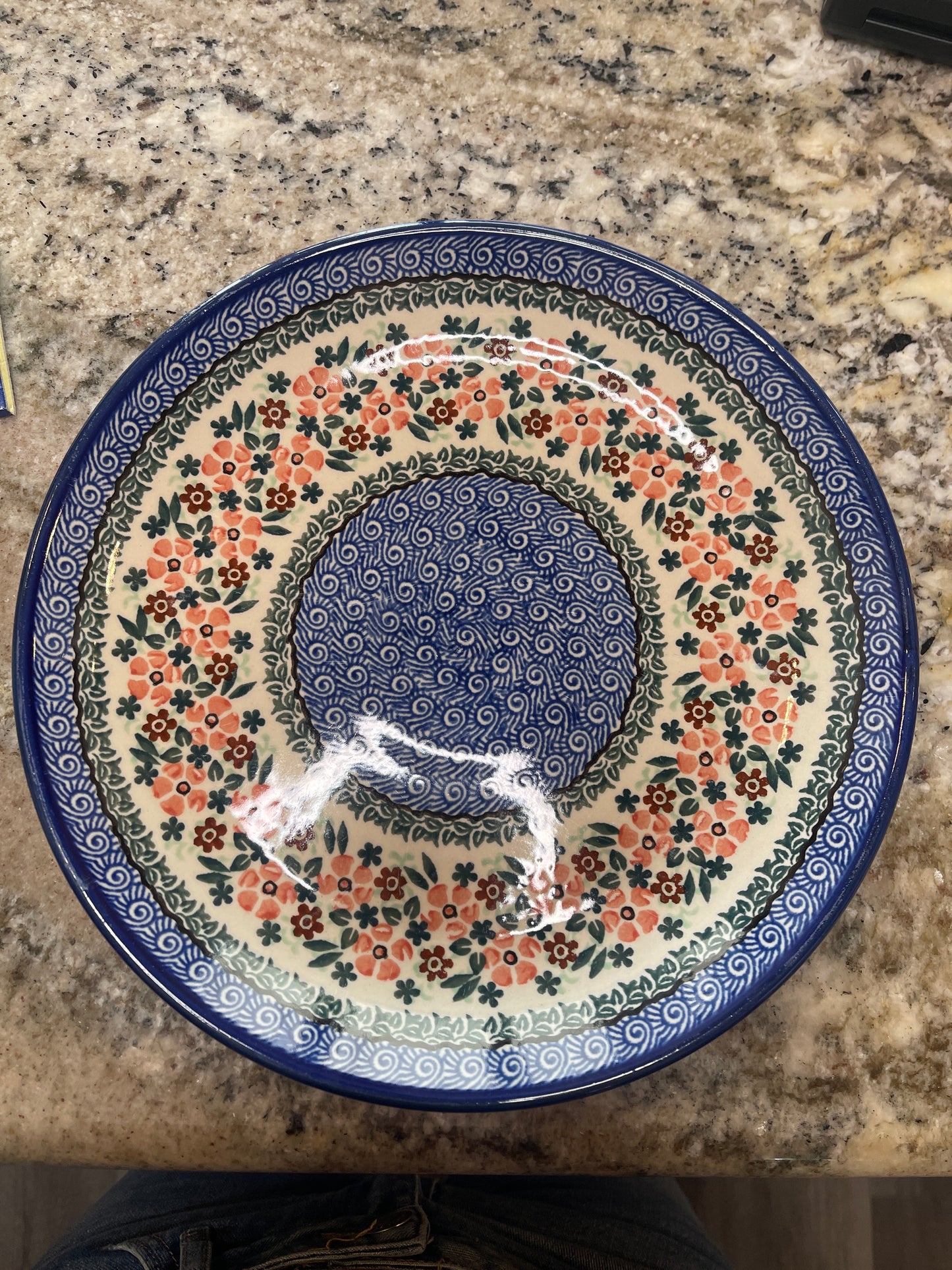 Polish Pottery 10.5" Hanging Dinner Plate Unikat 1168