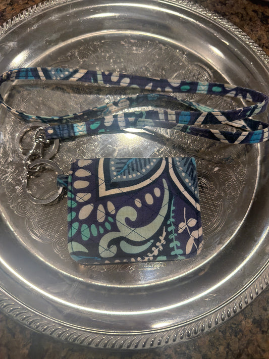 Vera Bradley Zip ID Case paired with a matching lanyard.