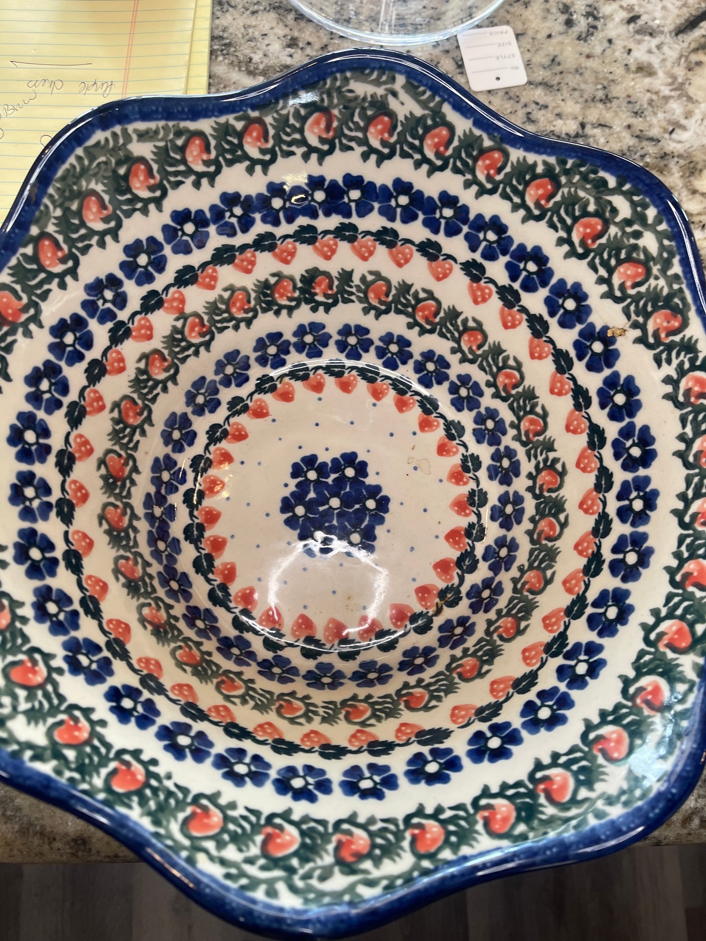 Polish Pottery scalloped bowl