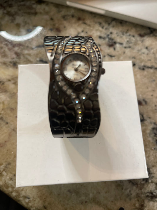 Silver cuff watch