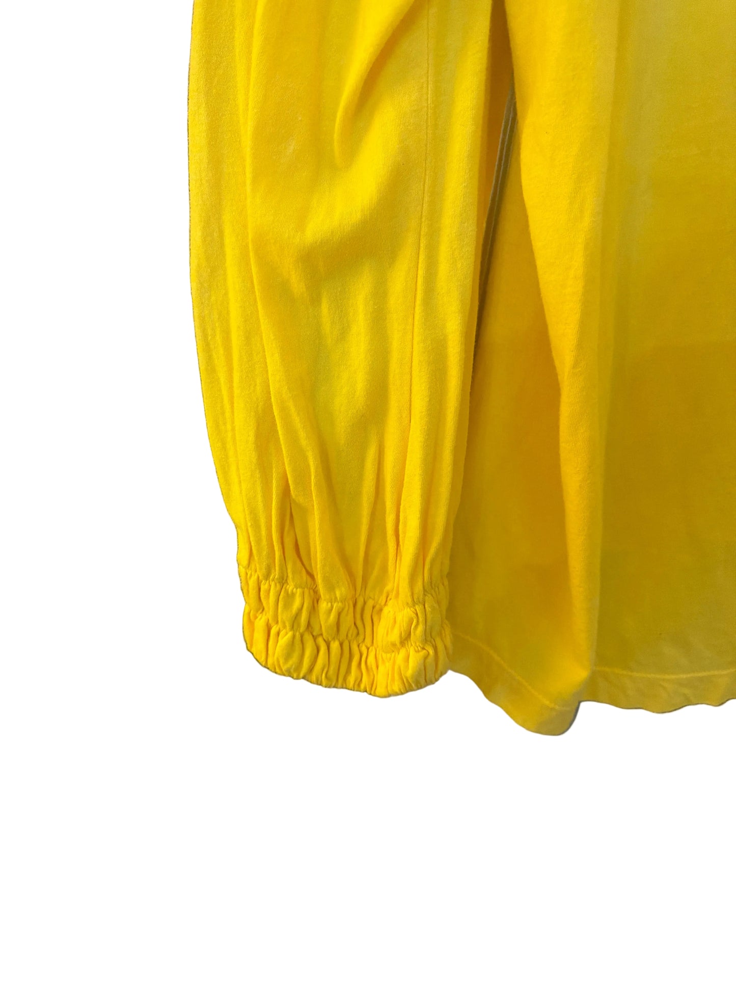Johnny Was embroidered yellow cuff sleeve blouse