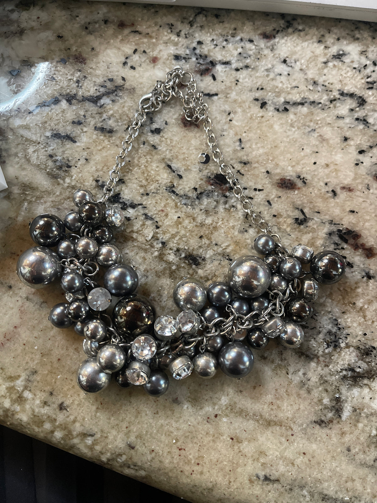 Silver ball necklace