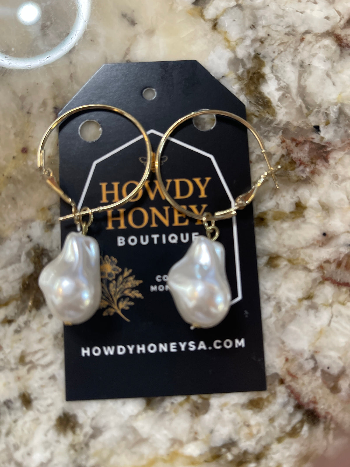 Pearl hoop earrings