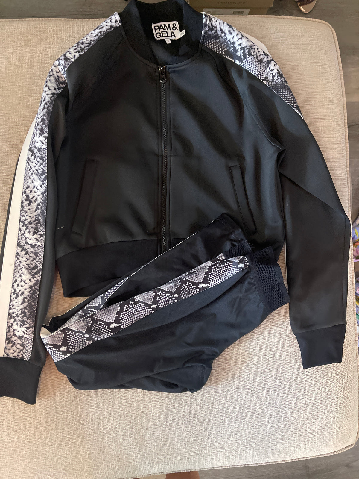 Pam & Gela black track jacket and pants set