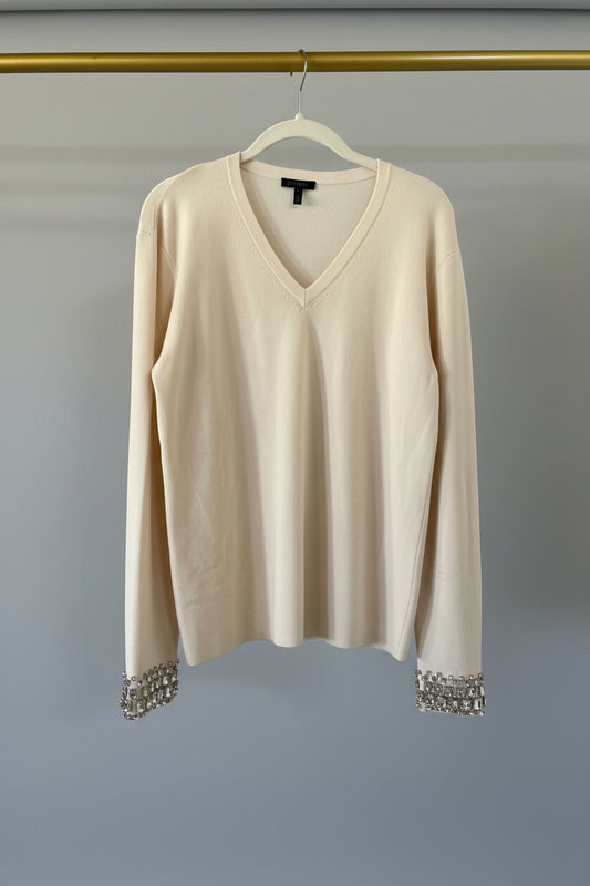 Escada ivory V-neck sweater