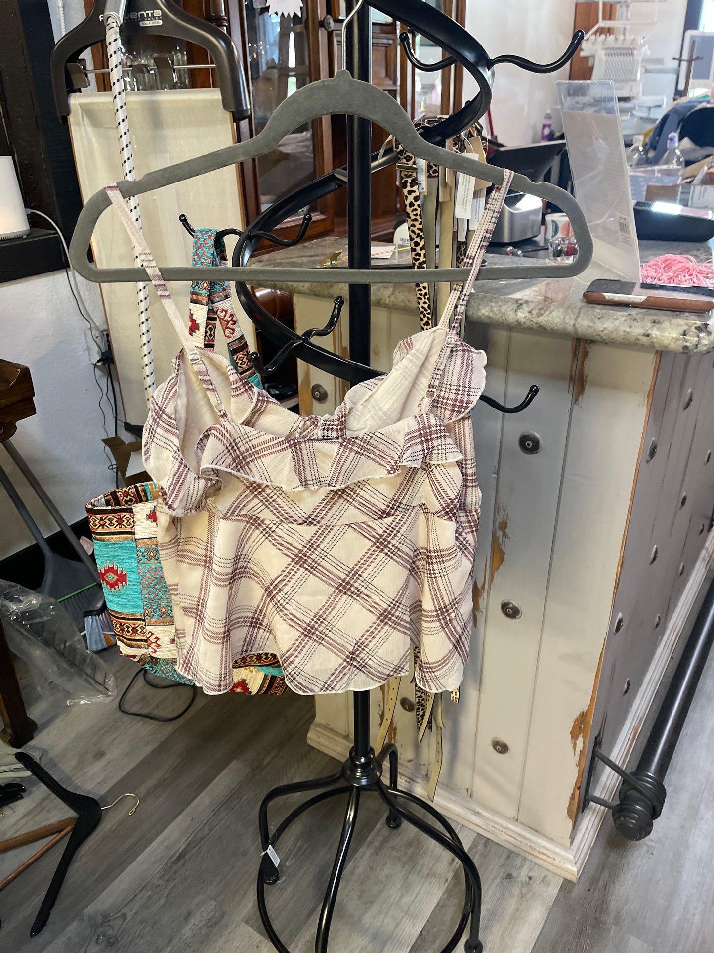 American Eagle Outfitters Ruffle Tie-Front Cami Top.