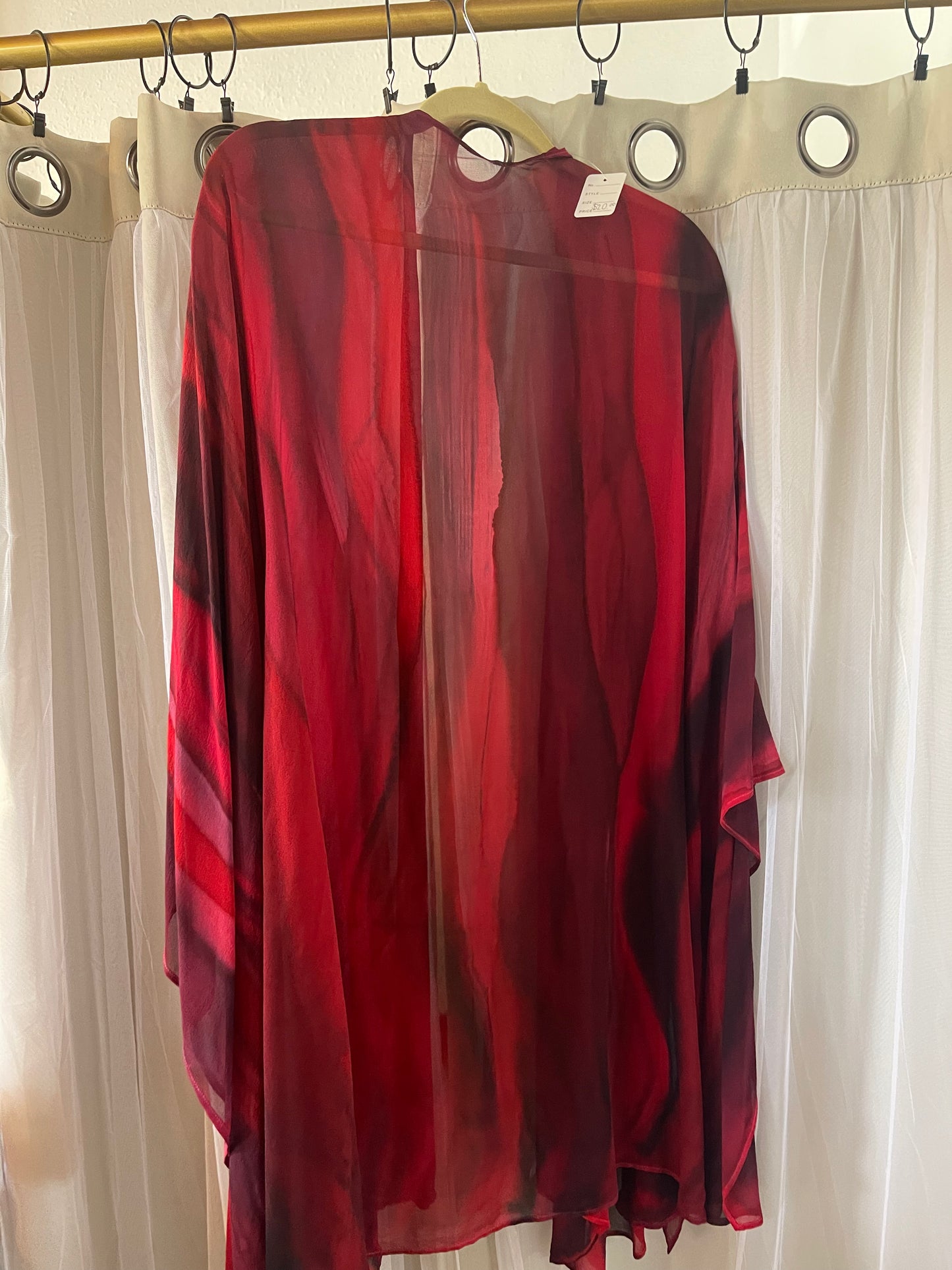 Long red and black jacket
