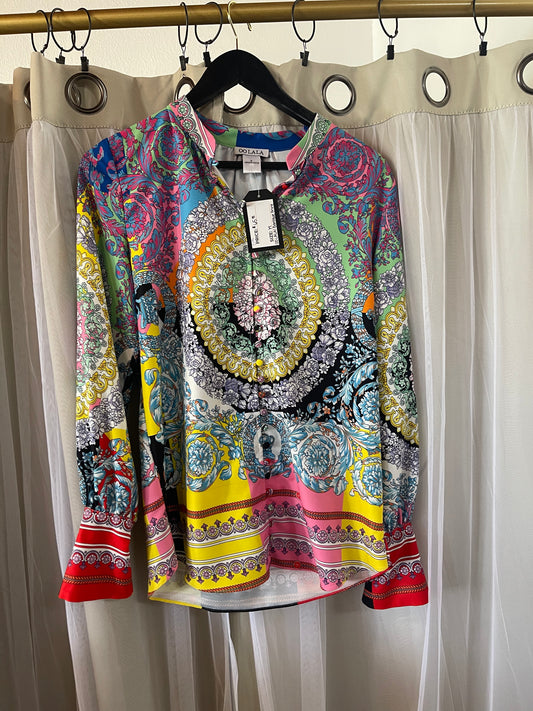 Techni Baroque floral print blouse