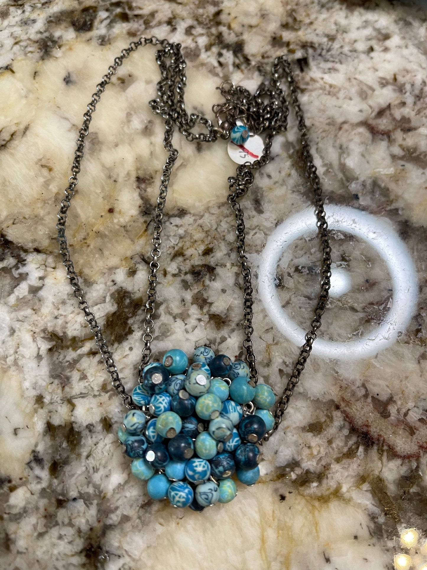 Viva Beads handmade clay bead cluster necklace