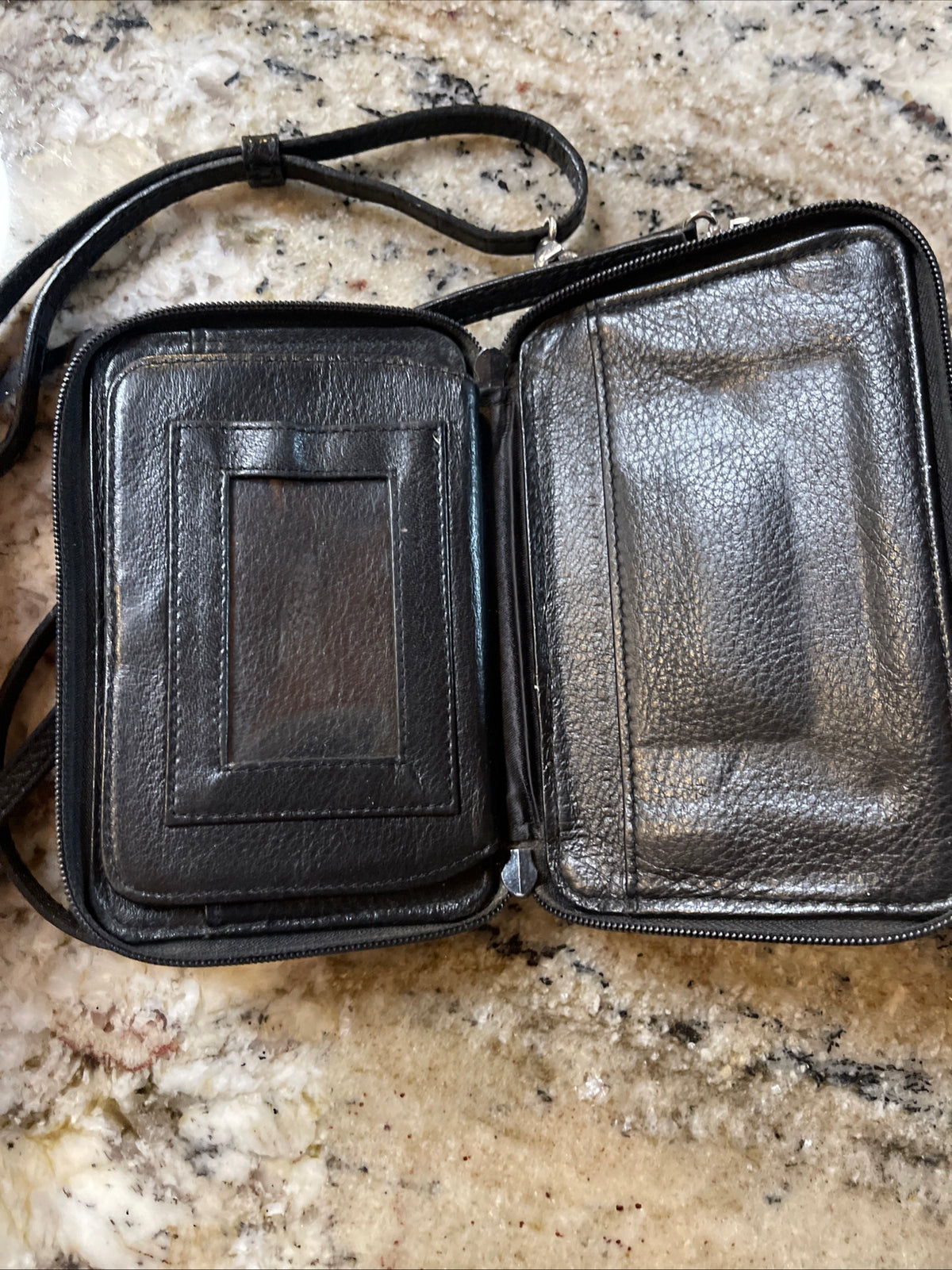 Brighton pebbled leather and croc-embossed crossbody phone wallet