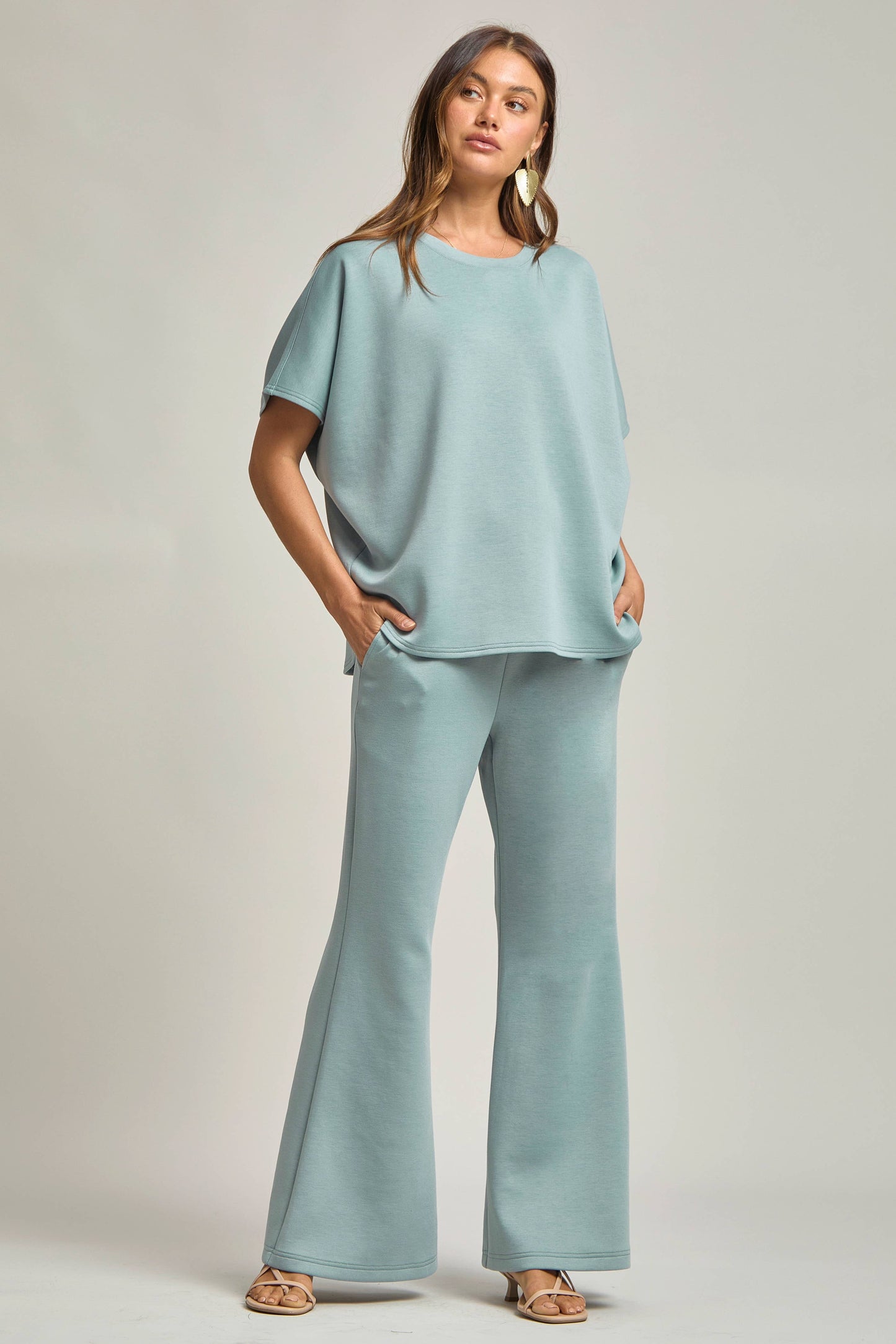 Poncho Top + Bell Bottom Modal Set: Navy