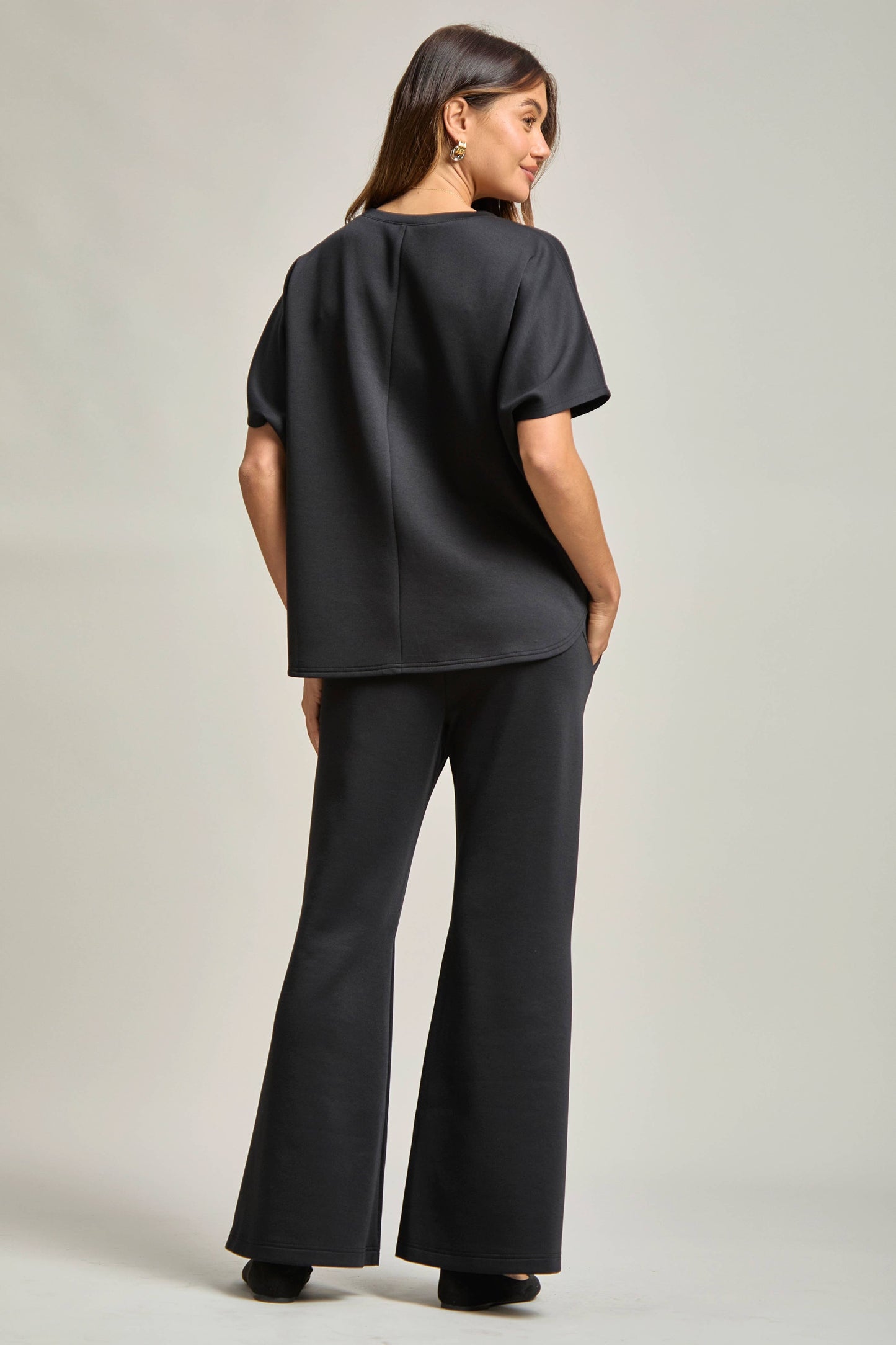 Poncho Top + Bell Bottom Modal Set: Navy