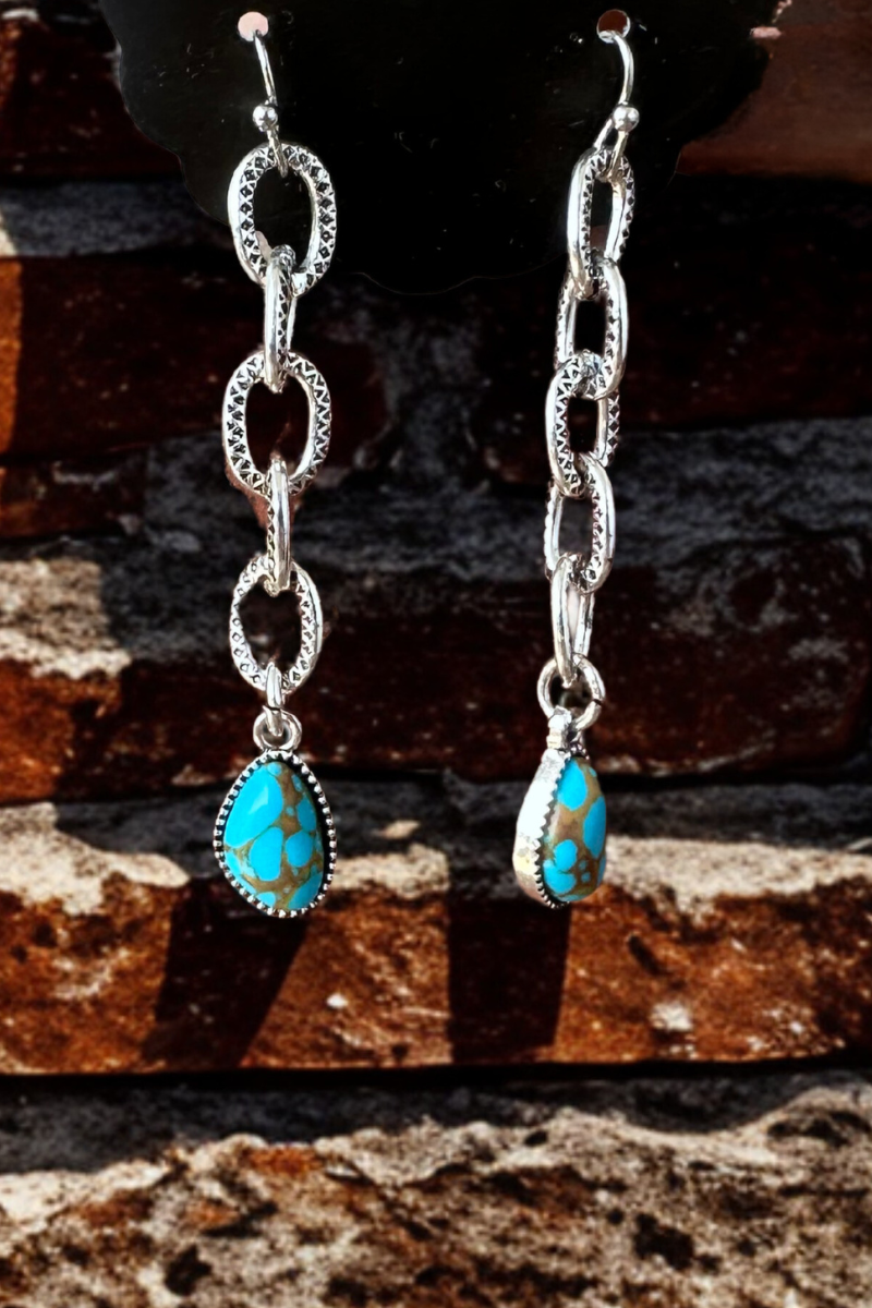 Linked In Turquoise Earrings
