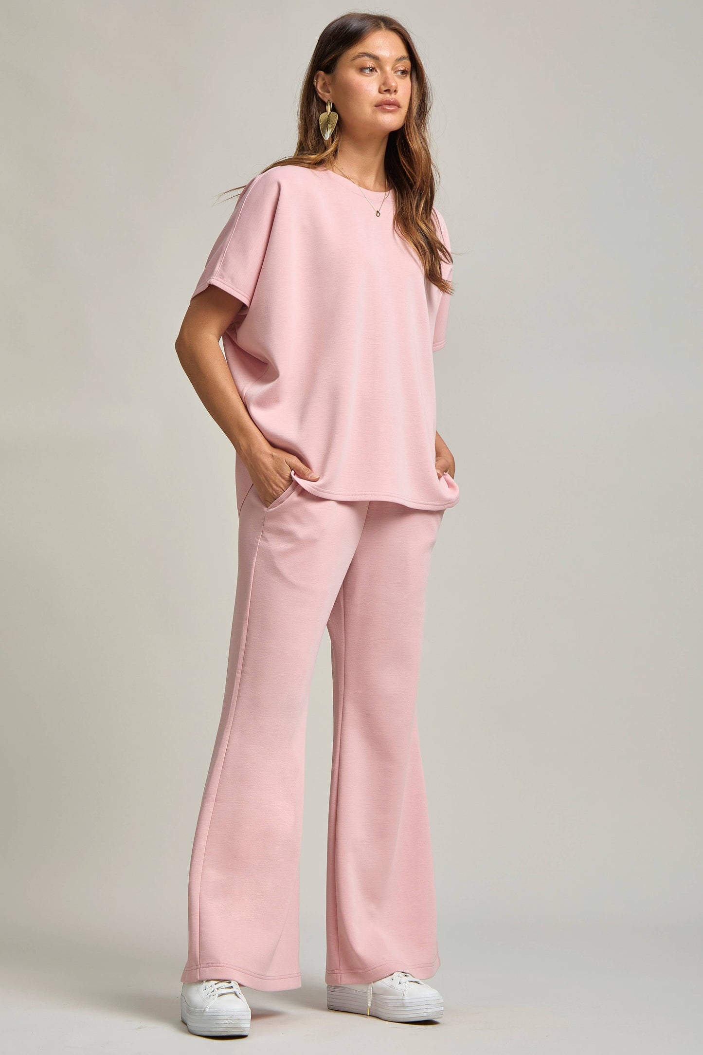 Poncho Top + Bell Bottom Modal Set: Navy