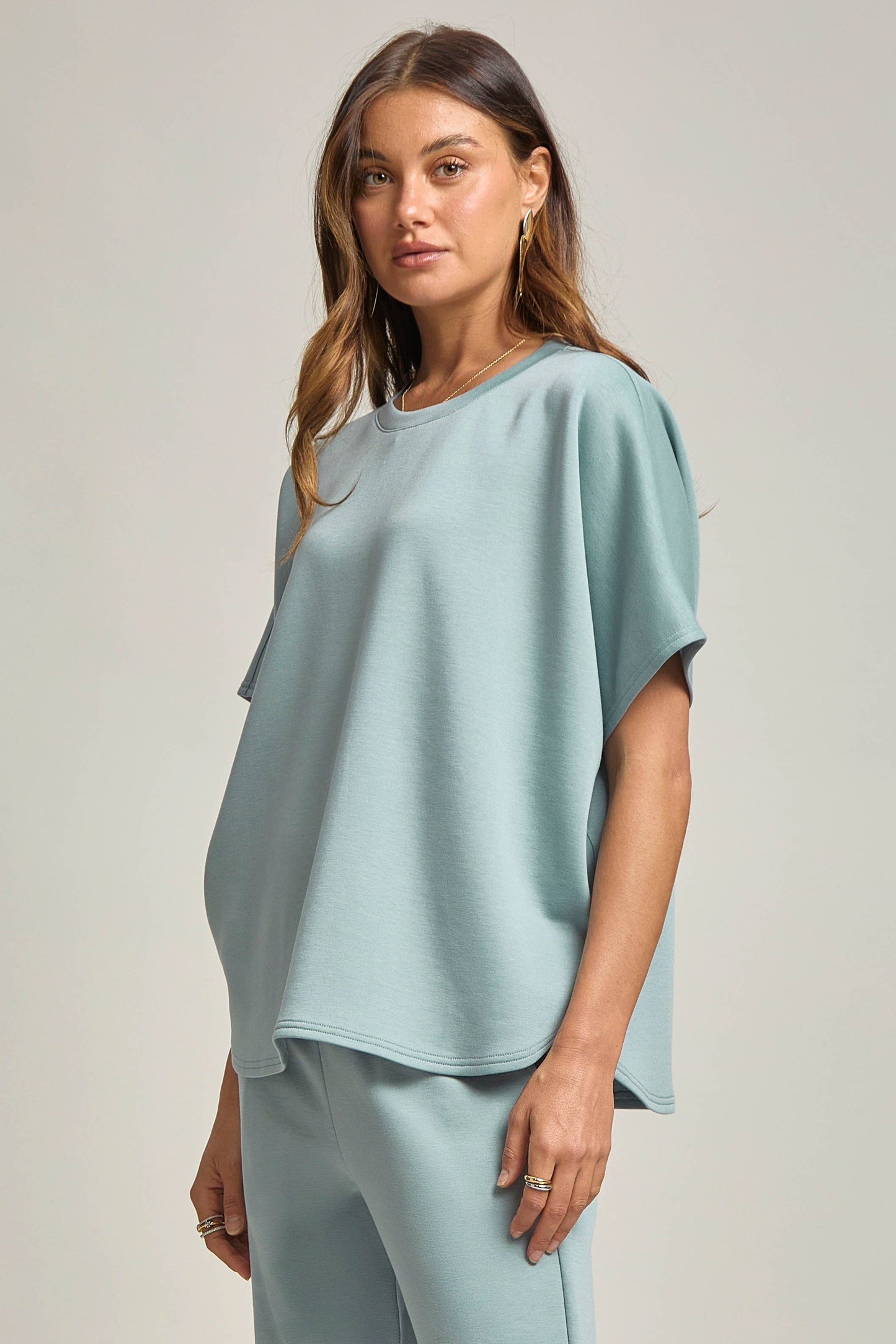 Poncho Top + Bell Bottom Modal Set: Navy