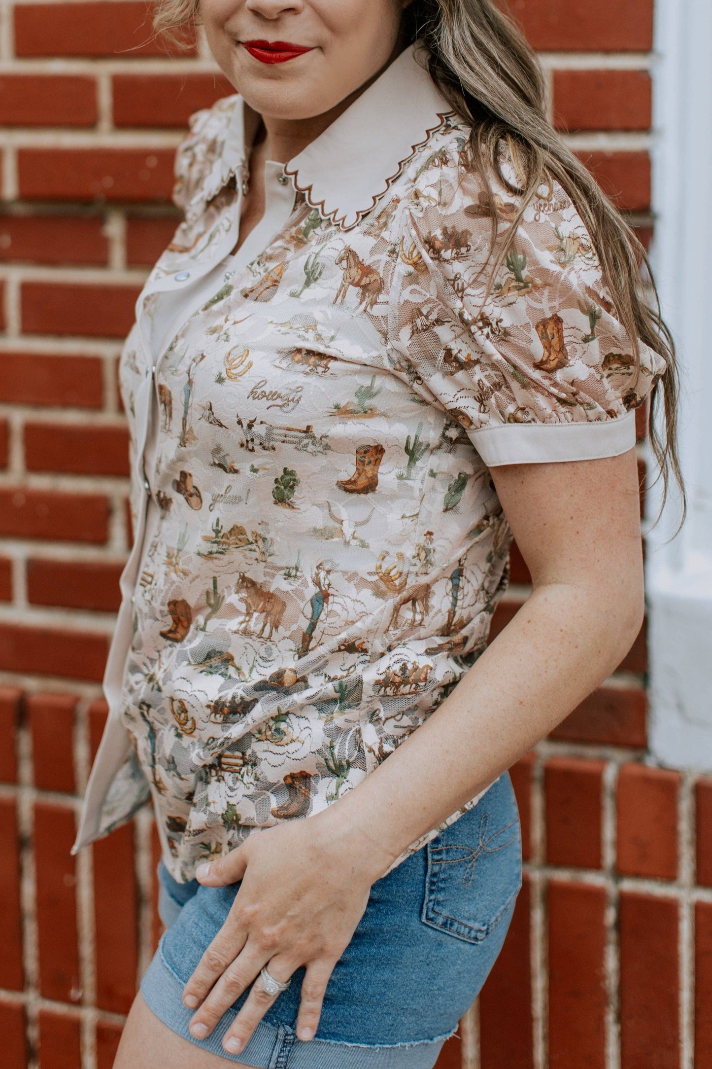 MK741 Desert Darlin' Button Up shirt: Tan / S