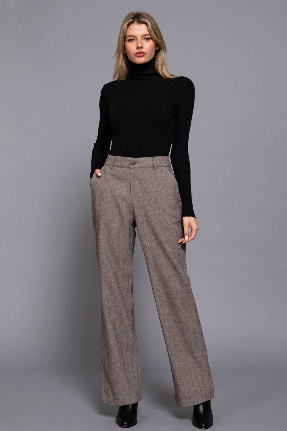 Herringbone Straight Fit Pants: HCH-Gary