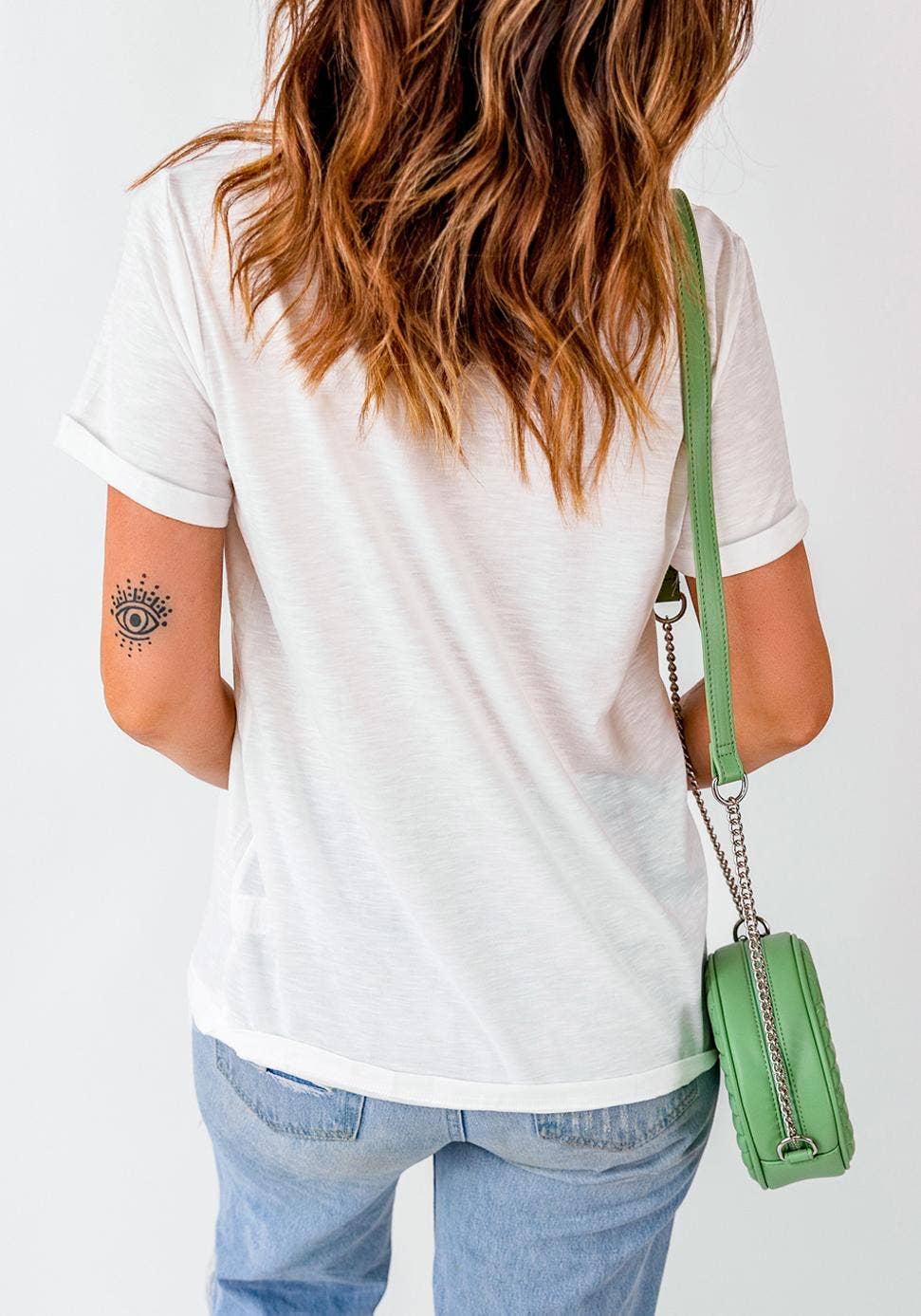 White Retro Cowboy Roping Cotton Blend Graphic Tee: White