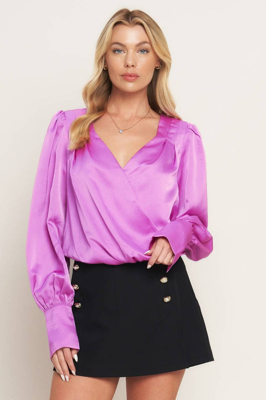A solid woven top - IT12591: ORCHID / Contemporary