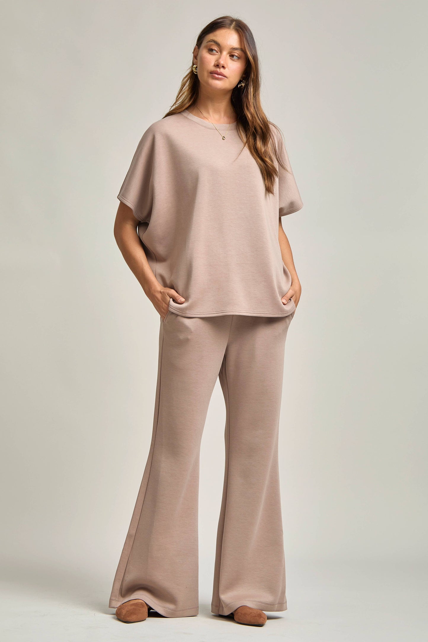 Poncho Top + Bell Bottom Modal Set: Navy