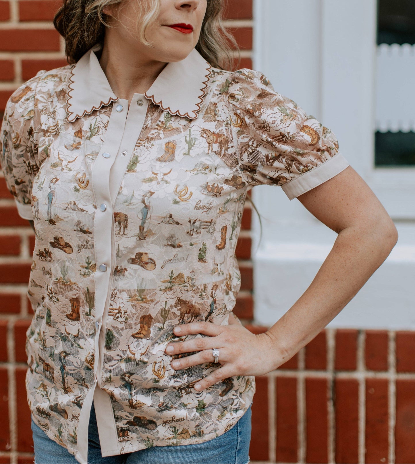 MK741 Desert Darlin' Button Up shirt: Tan / M