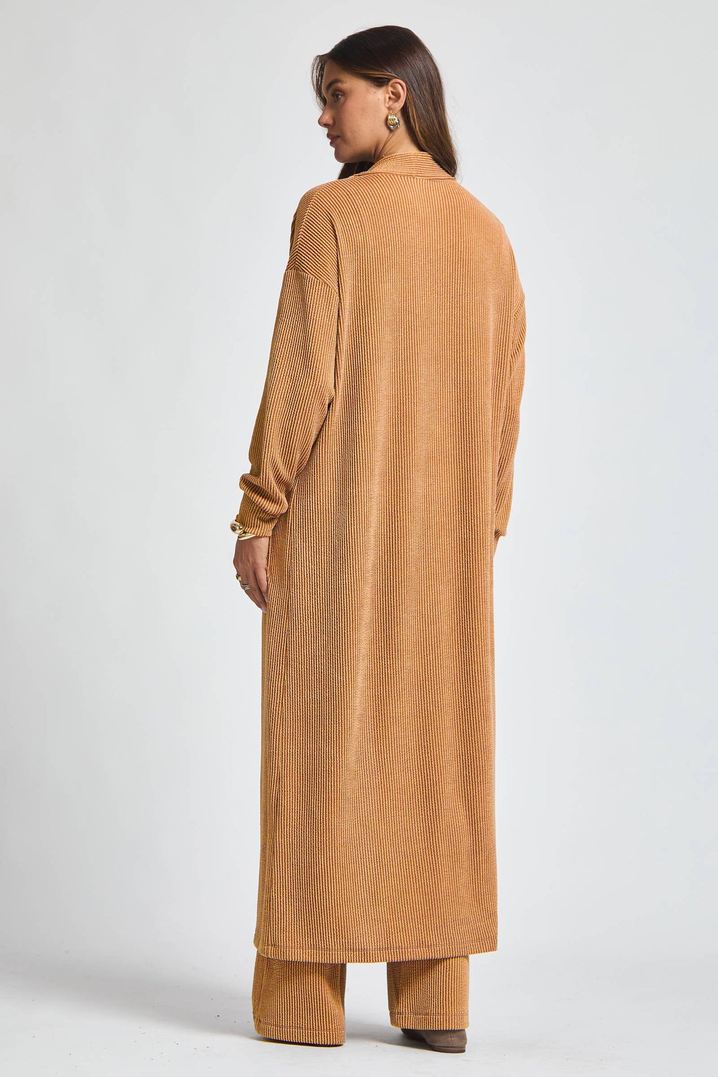 Longline Cardigan + Relaxed Pants 2 Piece: MARIGOLD