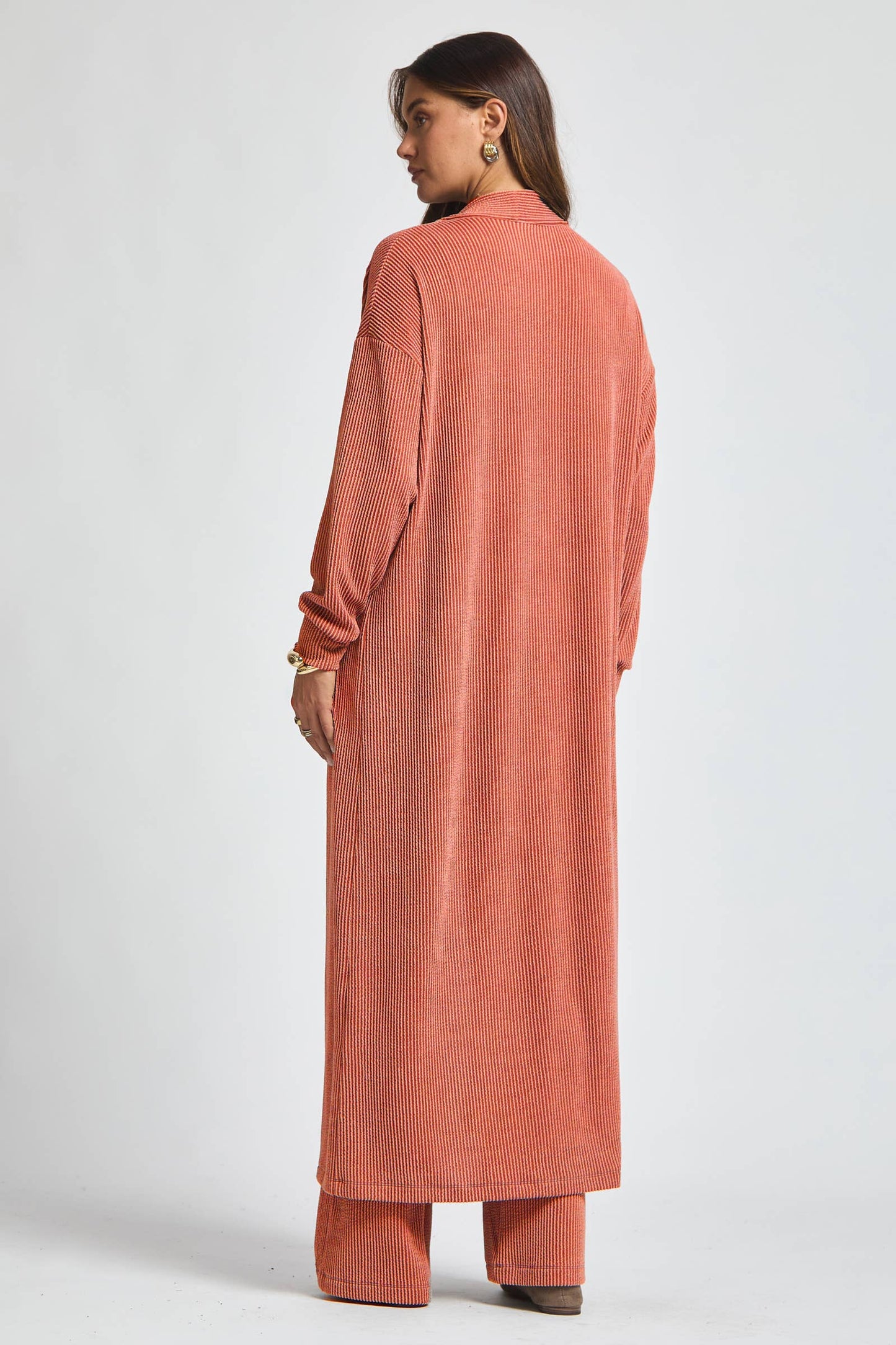 Longline Cardigan + Relaxed Pants 2 Piece: MARIGOLD