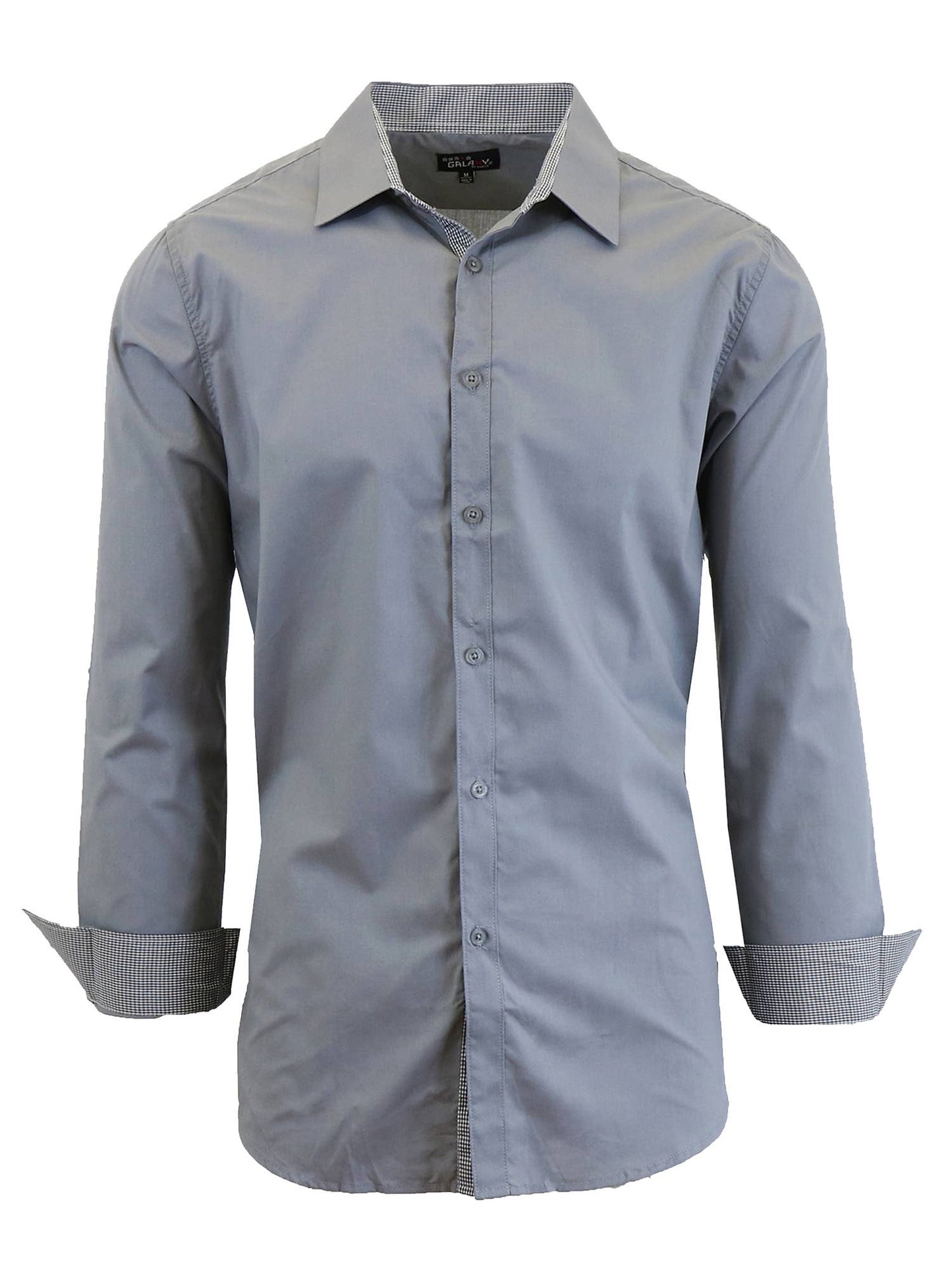 Galaxy By Harvic Men's Long Sleeve Classic Dress Shirts : White / M