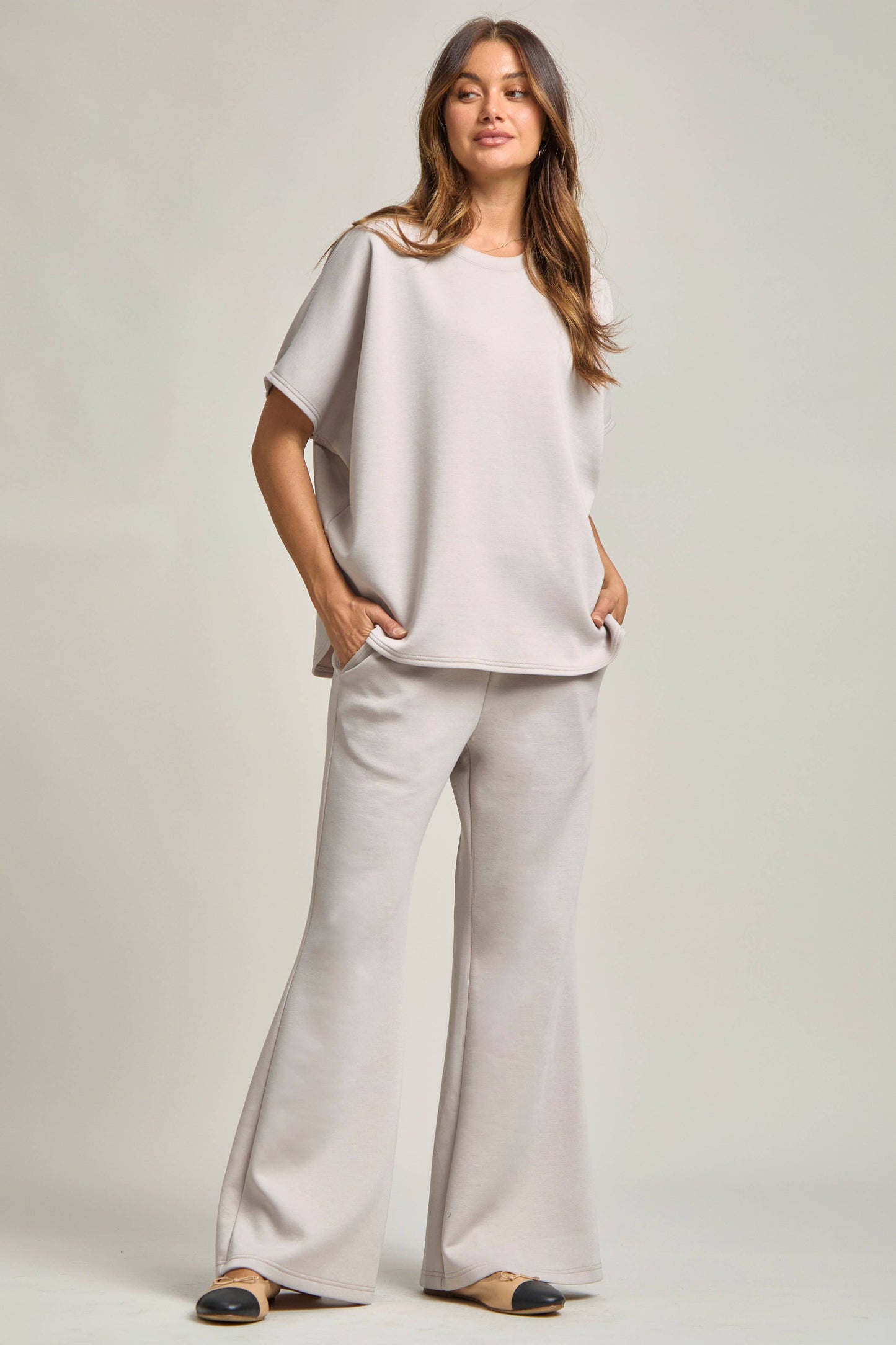 Poncho Top + Bell Bottom Modal Set: Navy