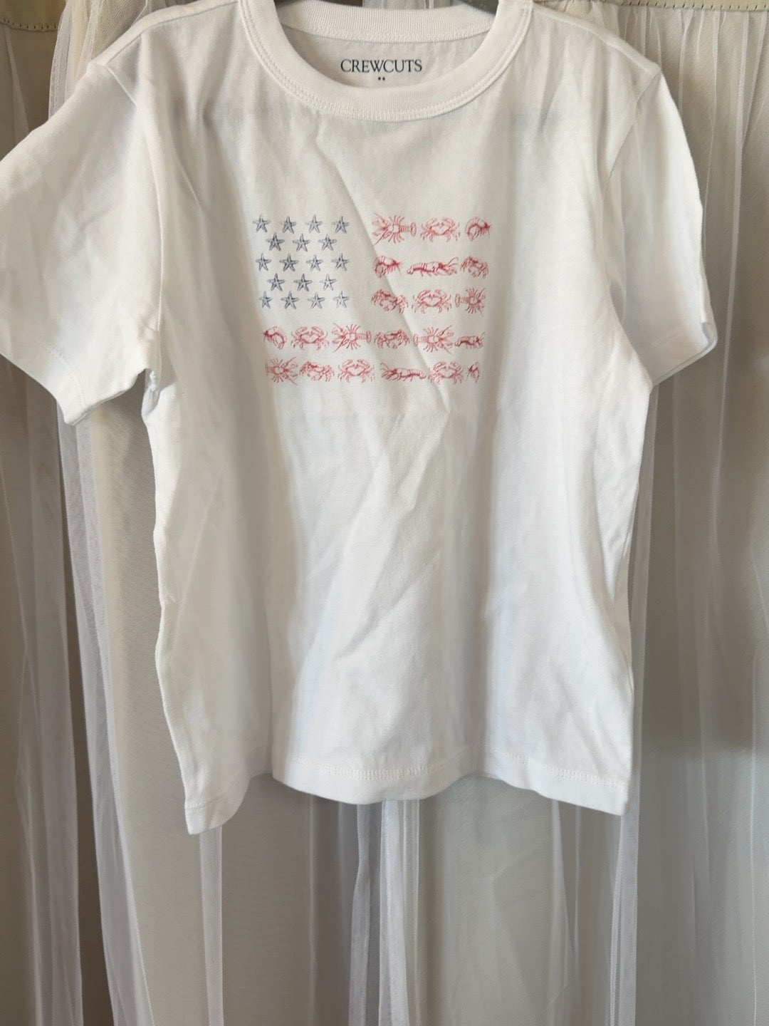 J.Crew kids white patriotic sea-life flag T-shirt